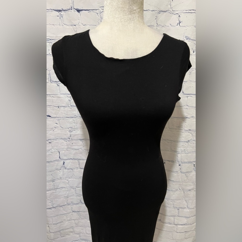 Velvet Torch Dress Women Black Short Sleeve Midi dress size XS - Picture 2 of 6